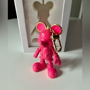 BaubleBar x Disney Hot Pink Mickey Mouse Bag Charm Keychain NIB